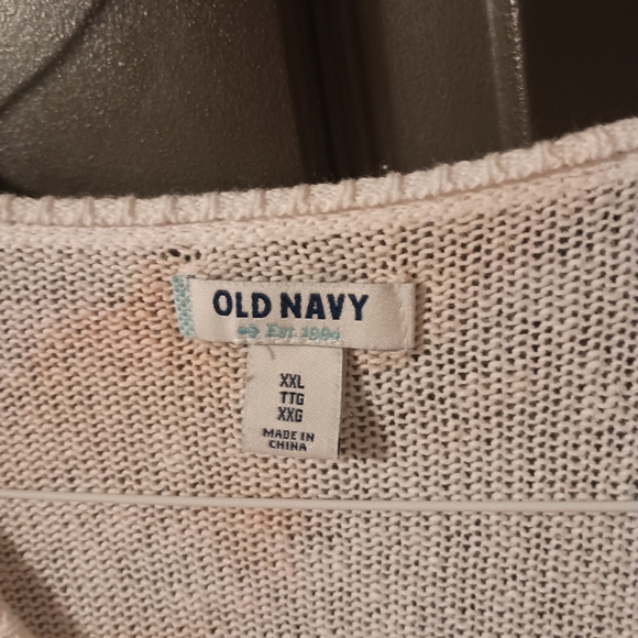 Old Navy V-Neck Sweater - White and Orange - Picture 3 of 3